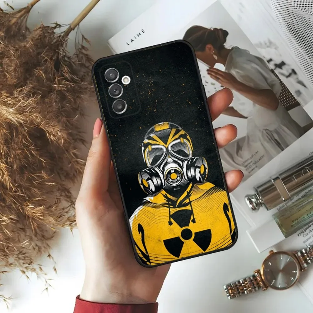 Nuclear Radiation Emblem Phone Case For Samsung S24,23,22,30,21,10,9,Ultra,Plus,Lite,FE,5G Black Soft Case