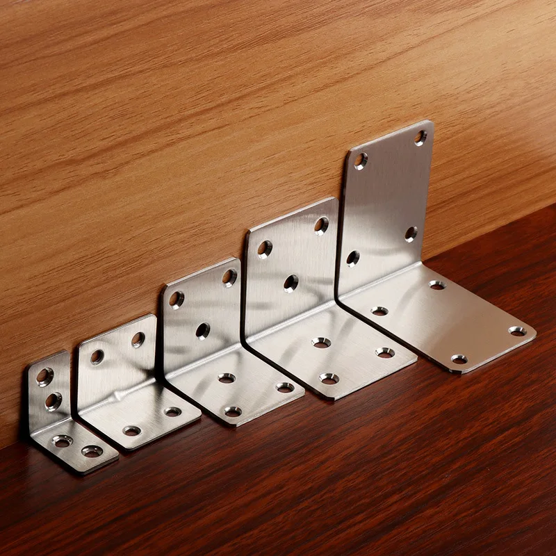 

Thickened stainless steel angle code square right angle L-shaped connection parts Angle iron bracket fixing Furniture hardware