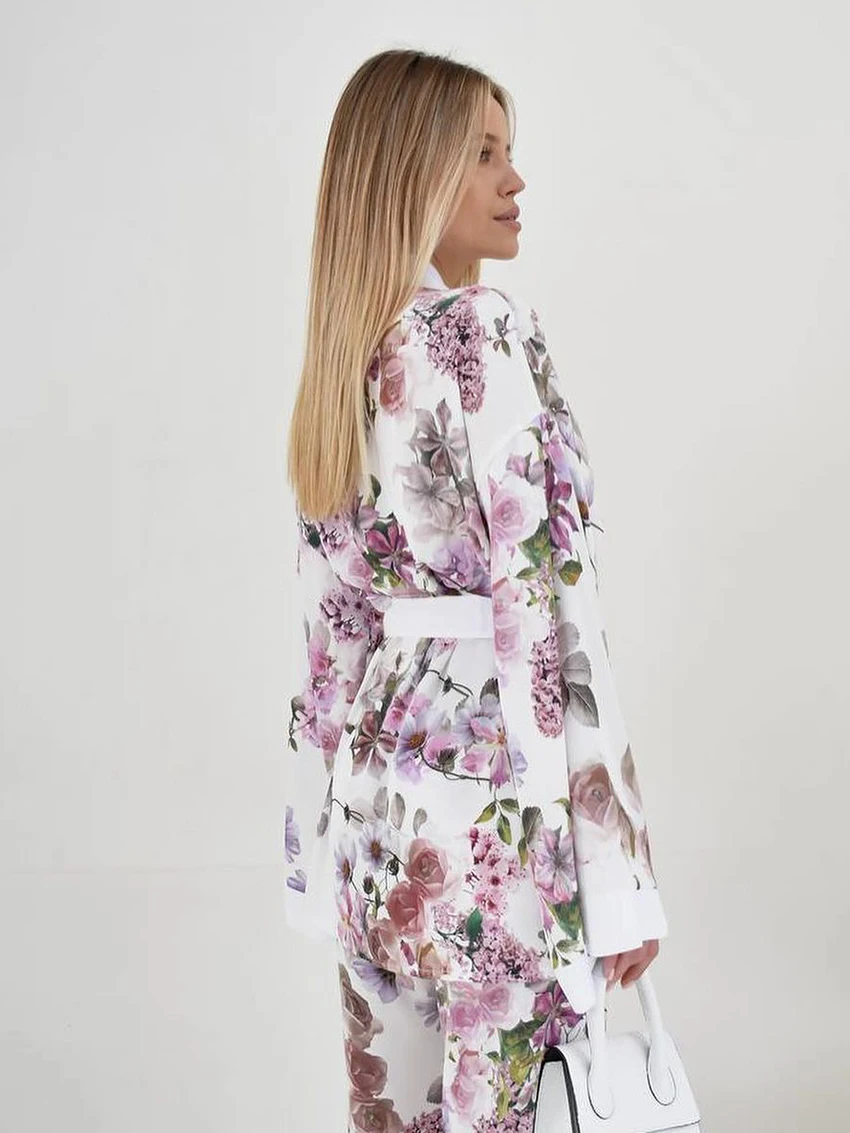 Marthaqiqi Autumn Women Pajamas 2 Piece Suit V-Neck Sleepwear Long Sleeve Nightwear Lace Up Nightgowns Pants Ladies Home Clothes