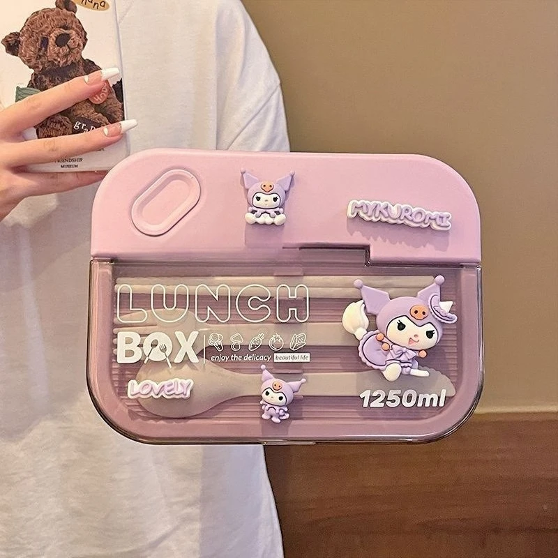 

Kuromi Cartoon Lunch Box Microwave - Safe for Office Workers with Tableware Compartmentalized Sealed Portable Bento Box