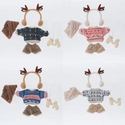 New OB11 Doll Christmas Costume Clothes Doll Antler Headwear Sweater Jacket Set For Obitsu11, Gsc Body, Ymy, Body9,1/12bjd Doll
