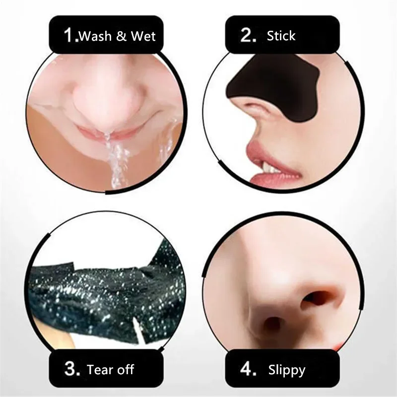 20pc Bamboo Charcoal Blackhead Mask Blackhead Spots Acne Treatment Mask Nose Sticker Cleaner Nose Pore Deep Clean Strip