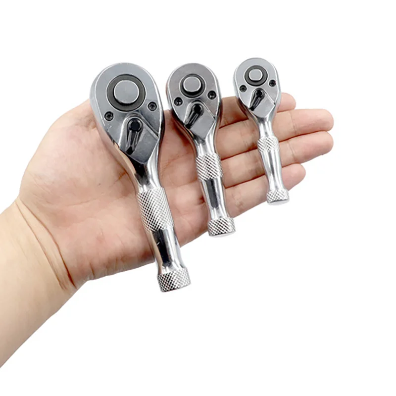 Mini Spanner Ratchet Wrench 1/4 3/8 1/2 Inch Drive Stubby Ratchet Set Quick-Release Head 72-Tooth Square Head Spanner