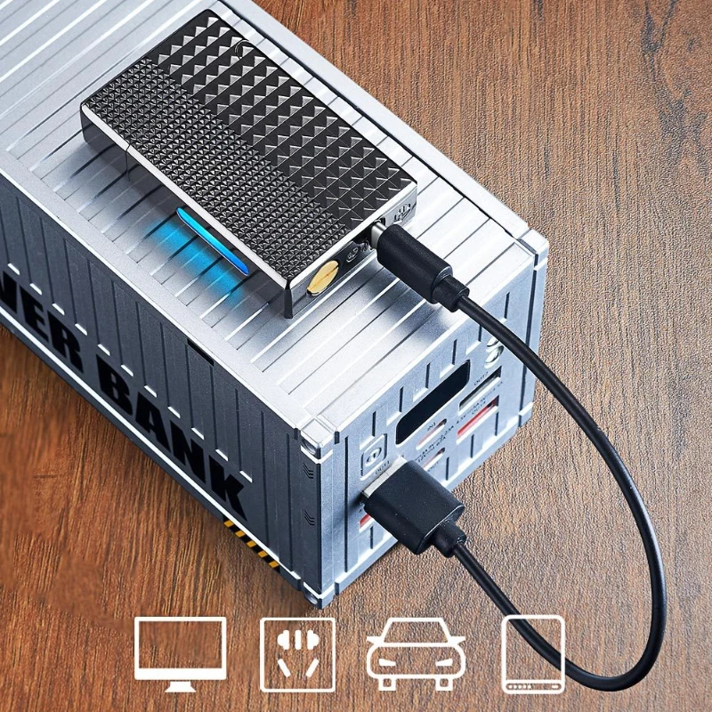 

Newest Metal Charging Dual Fire Switch Lighter Gravity Switch Ignition Mode Black Technology Intelligent Voice Control Lighter