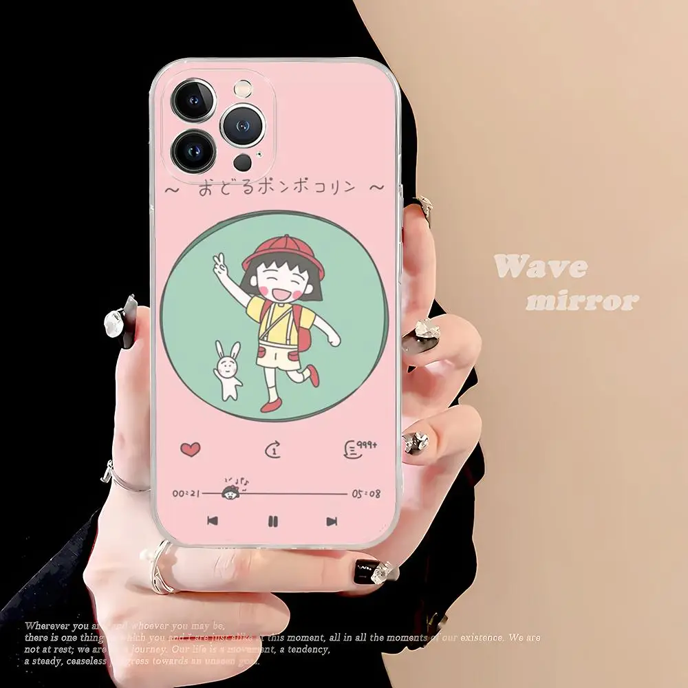 Catoon Chibi Maruko Chan Phone Case For iPhone 15 14 13 12 Mini 11 Pro XS Max X XR SE 6 7 8 Plus Soft Silicone Cover