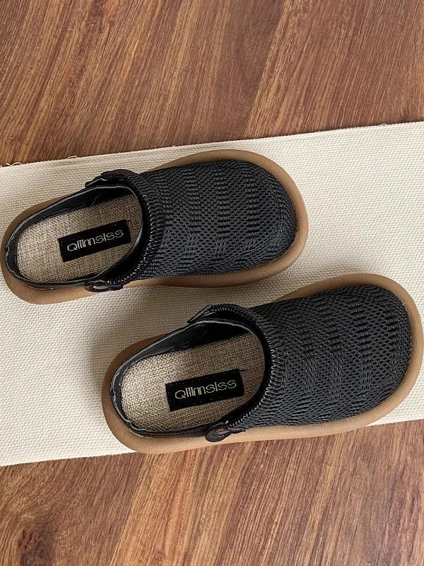 

Льняные летние сандалии, женские мягкие тапочки «два в одном» с закрытым носком, уличные дышащие сабо без шнуровки