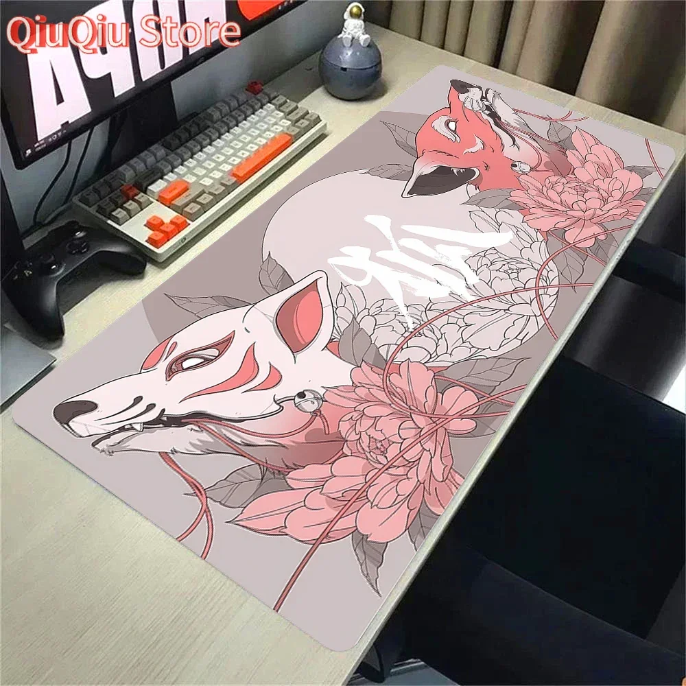 

Pink Fox Large Gaming Mousepad XXL Gamer Mouse Pad 900x400 Office Long Table Accessories Mouse Mat Kawaii Desk Mat For Bedroom