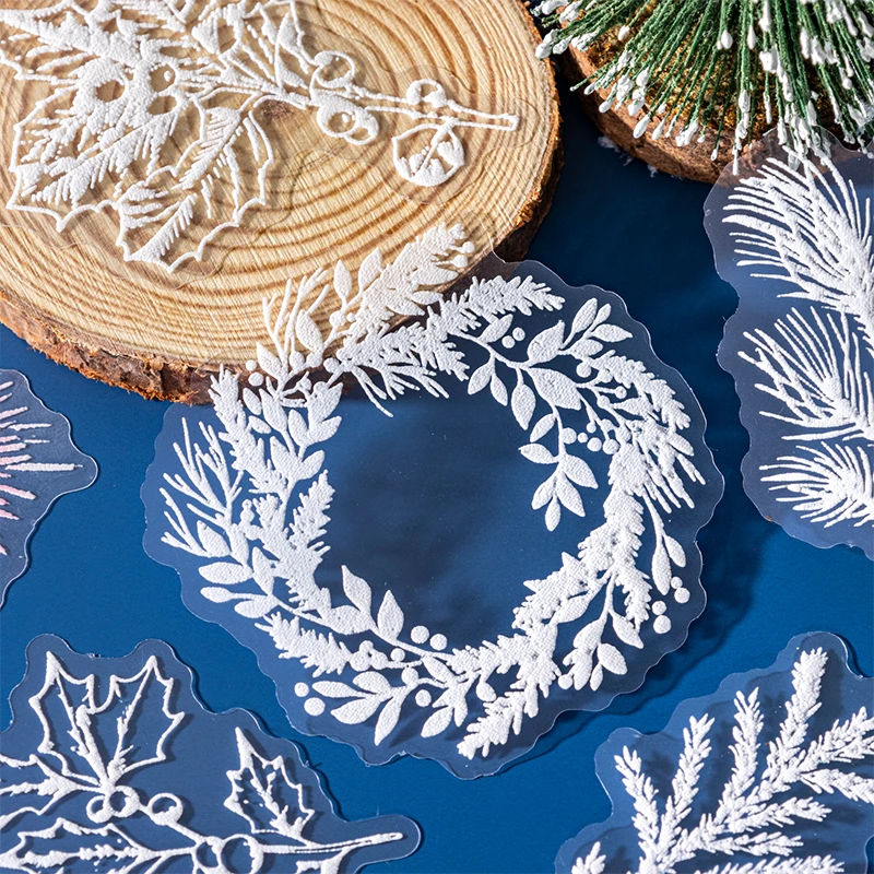 بطاقة عاشق 20 قطعة [سلسلة كل شيء الشتوي] ملصقات الحيوانات الأليفة الشتوية الاسكندنافية مع أشجار الصنوبر والمواد الشتوية لتزيين مخطط