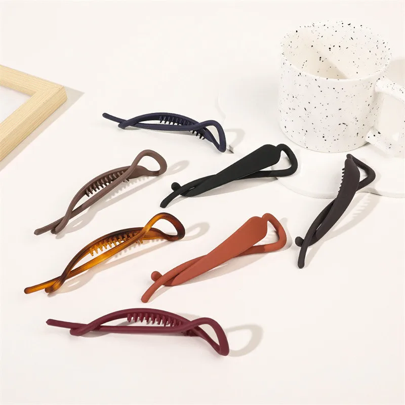 Matte Vintage Banana Clip For Curly Long Straight Short Hair Claw Clip Women Girls HairPonytail Holder Hairpin Styling Tool