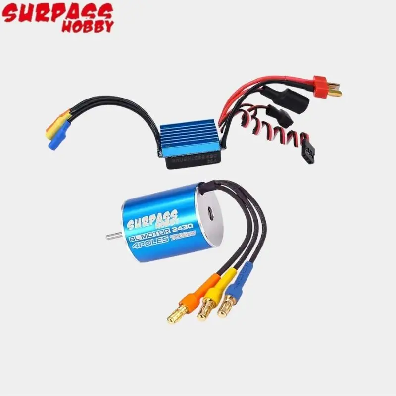 تجاوز هواية 2430 فرش السيارات 8200KV 7200KV 5800KV Sensorless و 25A مقاوم للماء ESC كومبو لشاحنة سيارة RC بمقياس 1/18 1/16