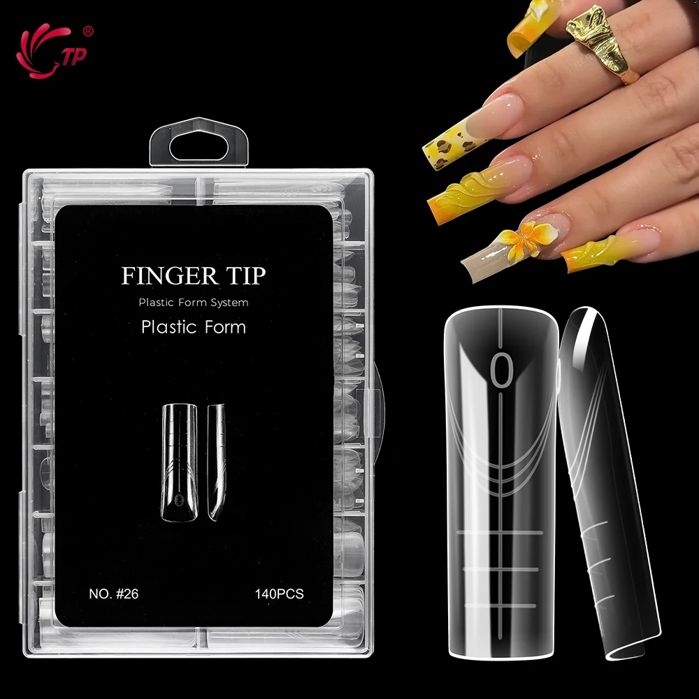 TP 140 قطعة/صندوق مربع أشكال مزدوجة مسمار قالب غطاء كامل منشئ سريع الاكريليك تمديد قالب 14 أحجام بولي جيل للأظافر مسمار العلوي أشكال #1