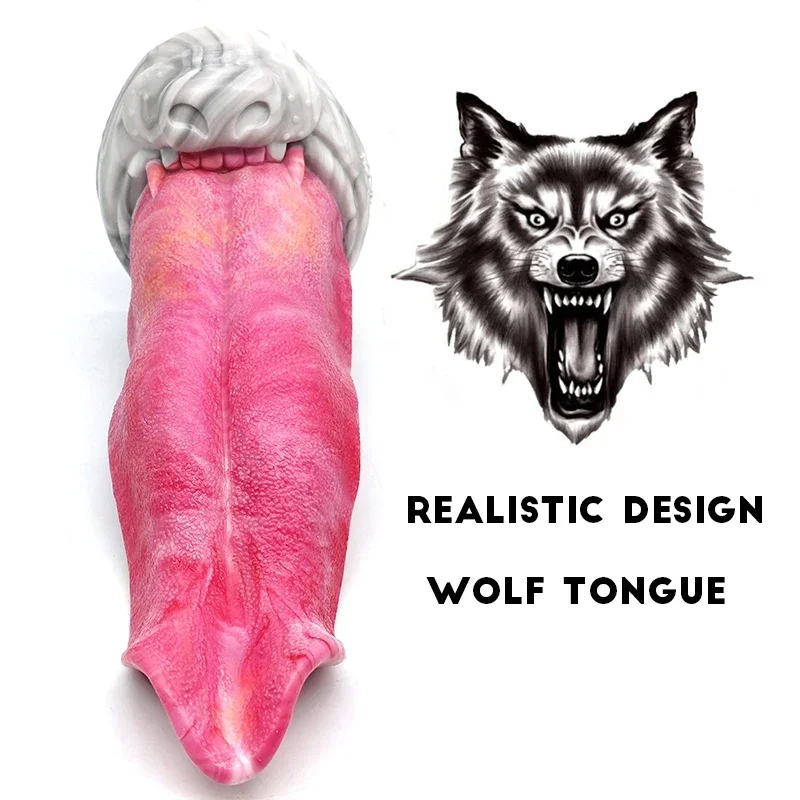 YOCY Grote Anale Seksspeeltje Zachte Siliconen Realistische Wolf Tong Dildo 8 cm Dikke Fantasy Butt Plug Flirt Masturbator Vrouwen volwassen Spel