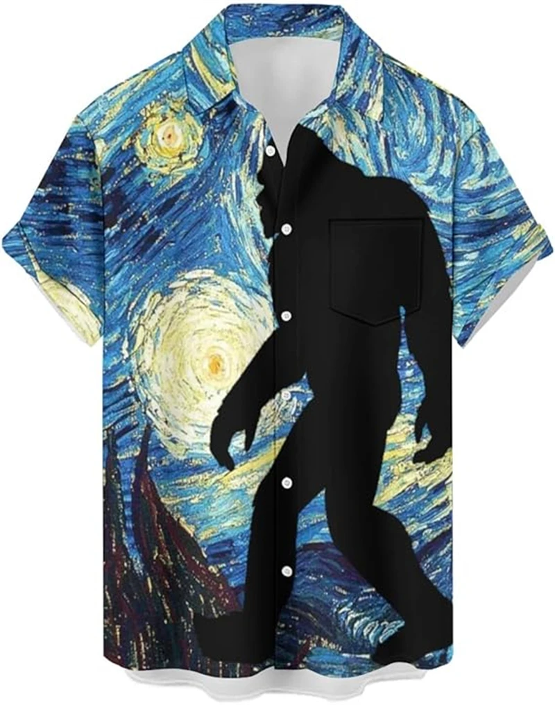 

Funny Alien Graphic 3D Print Shirts For Men Women Oversized Hip Pop Shirt Male Clothing Casual Shirt Lapel Button Summer Blouse