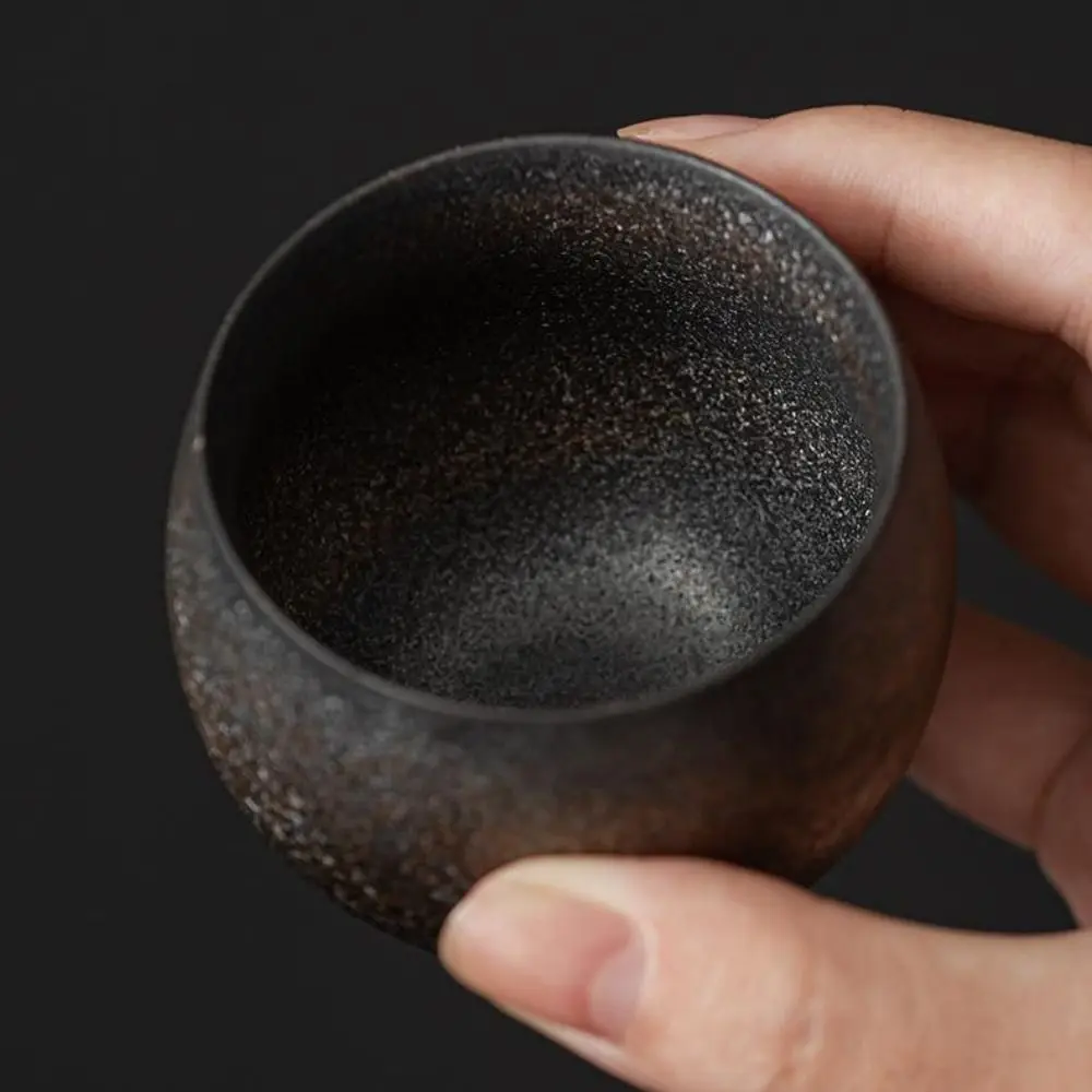 Household Japanese Stoneware Tea Cup Ancient Style 80ml Master Cup Retro Handmade Coffee Mug Living Room