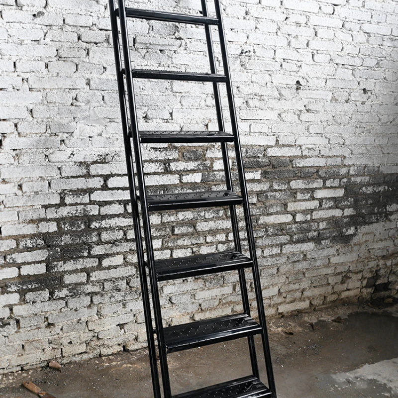 Domestic ladder, attic stair, straight ladder, ladder, ladder, mobile carbon steel ladder, anti-skid thickened ladder