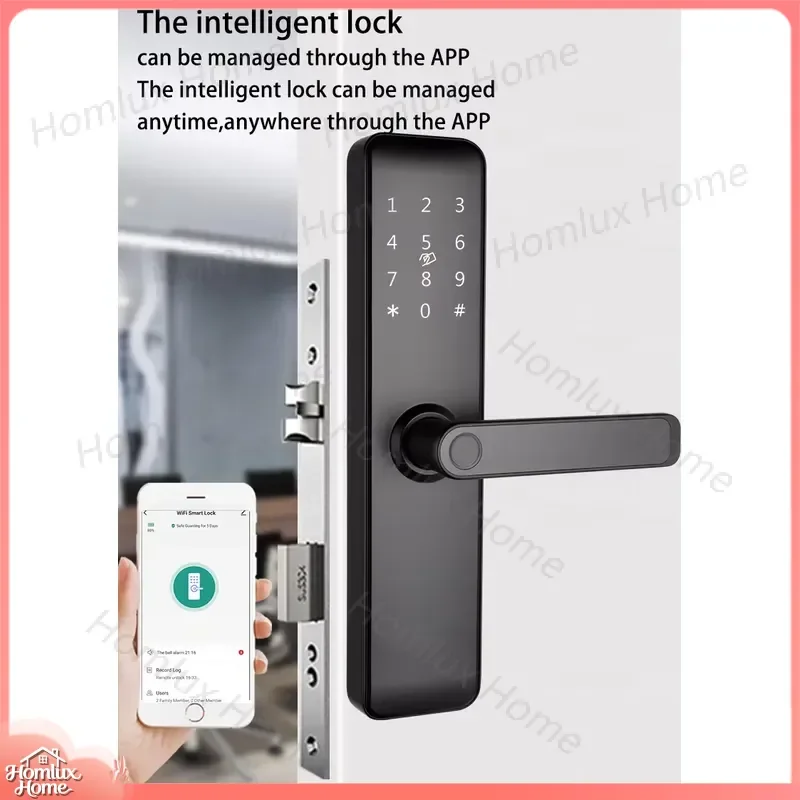 Smart Fingerprint Door Lock Handle Mortise Lock for Bedroom Office Home Security with European Standard 6085 Lock