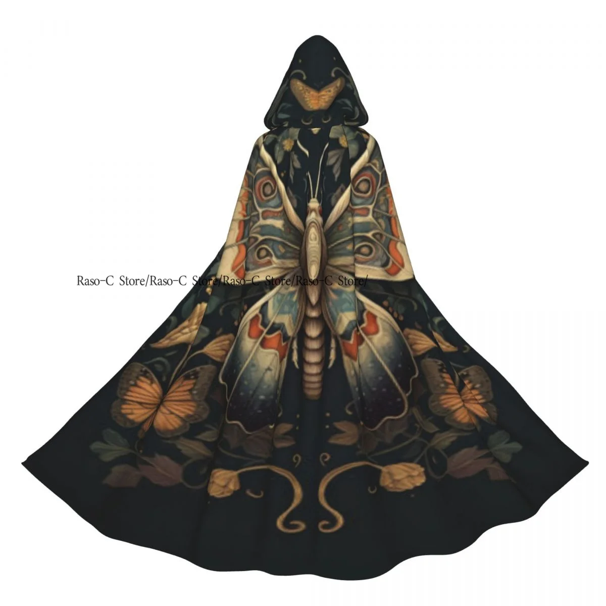

Long Cape Cloak Death Moth Hooded Cloak Coat Autumn Hoodies