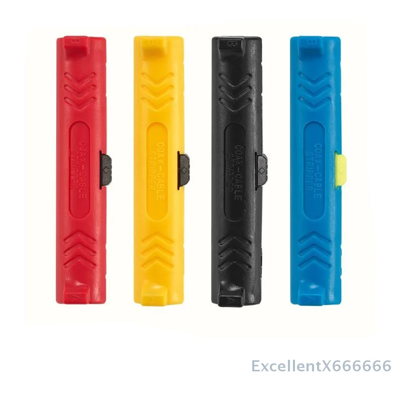 Precision Coaxial Cable Wire Stripper Pen; Rotary Coax Cut and Strip Tool with Round Grip Spring Lever