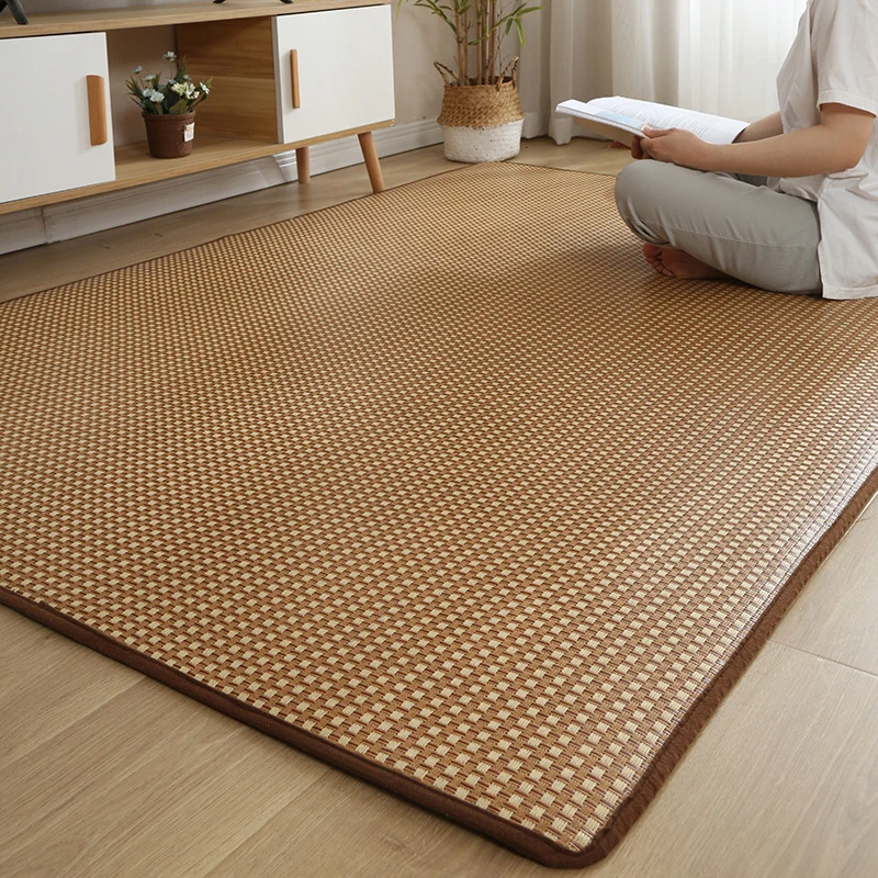 Japanese Ice Silk Rattan Mat Comfortable Breathable Mat Living Room Tatami Homestay Bedroom Rattan Mat Carpet Baby Crawling Mat