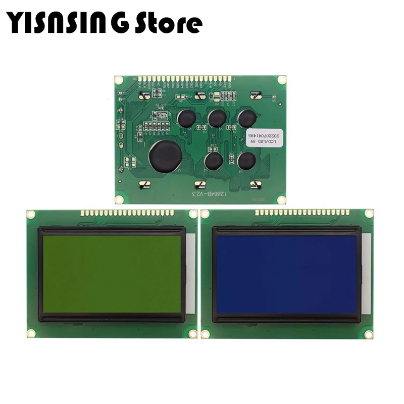 128*64 DOTS LCD module 5V blue screen 12864 LCD with backlight ST7920 Parallel port LCD12864