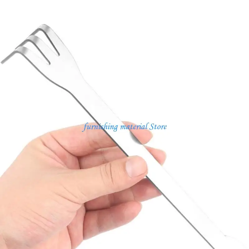 Y5GD Handheld Rustproof Rakes 3-Prong Stainless Steel Root Rakes Loosen Soil Tool Ergonomic Handle for Gardening Plant