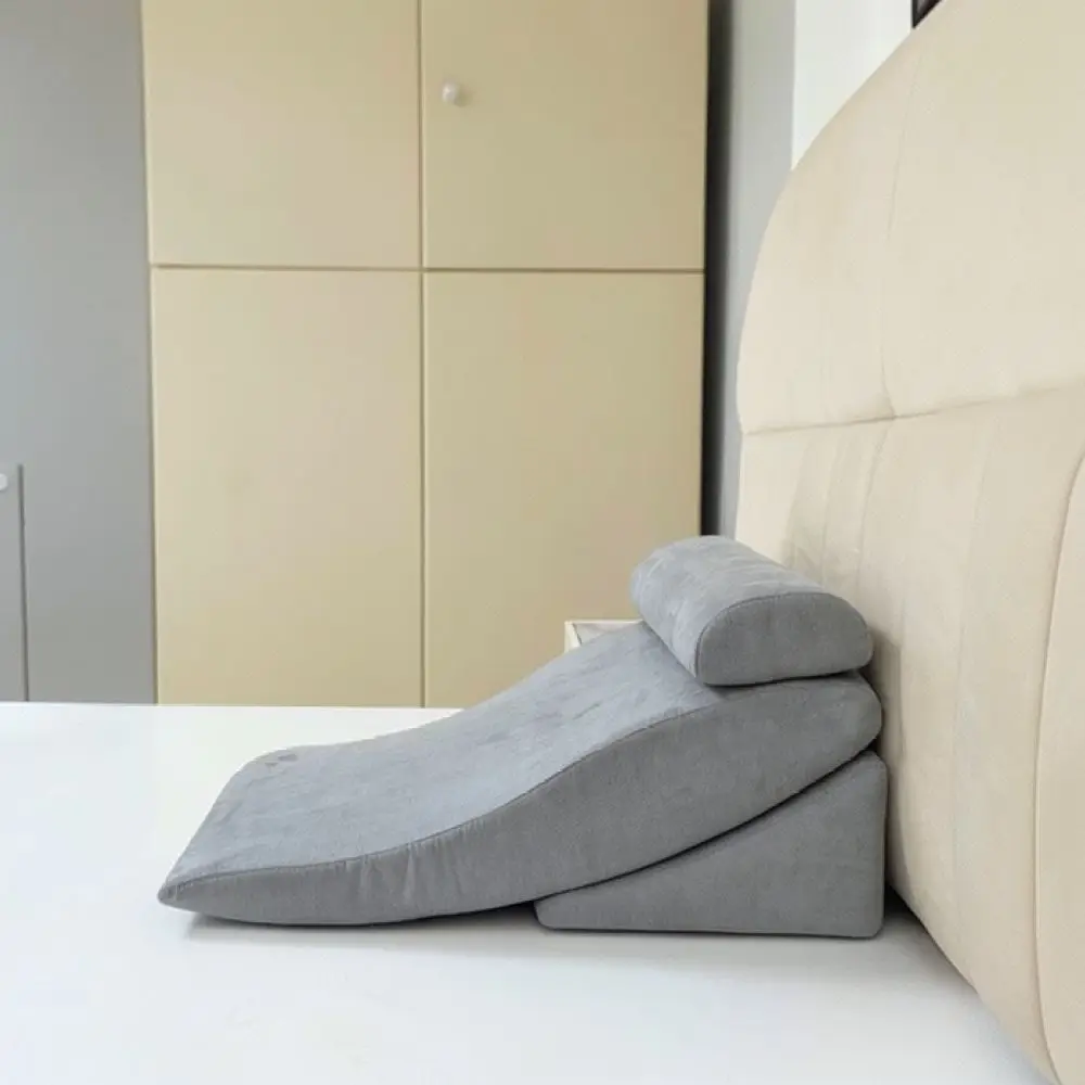 Suede Fabric Adjustable Triangle Wedge Pillow Bed Backrest Support Cushion For Pregnancy Nursing Acid Reflux Care