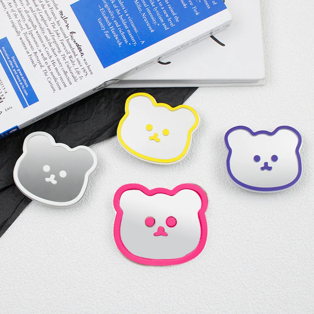Cute Heart Bear Rabbit Mirror Grip Tok Sticker Type Foldable Phone Holder Portable Desktop Lazy Stand for iPhone Samsung