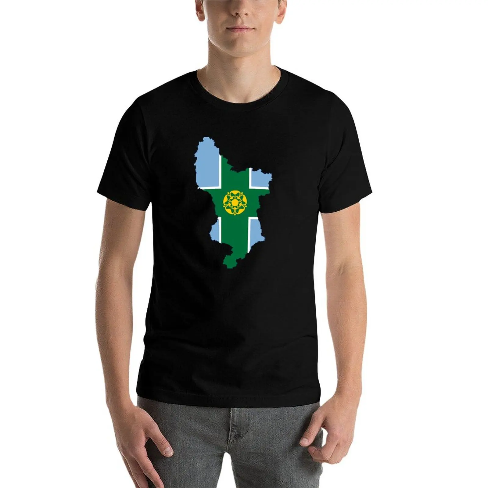 Derbyshire Flag T-Shirt croswit shirt man plus size tops vintage mens clothing - Image 4