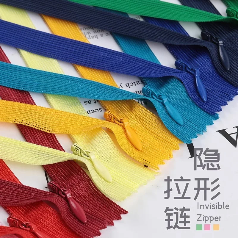 

Невидимая тканевая молния с краями для подушки, платья, спины, брюк, боковой No 3, скрытая юбка, брюки, цепочка