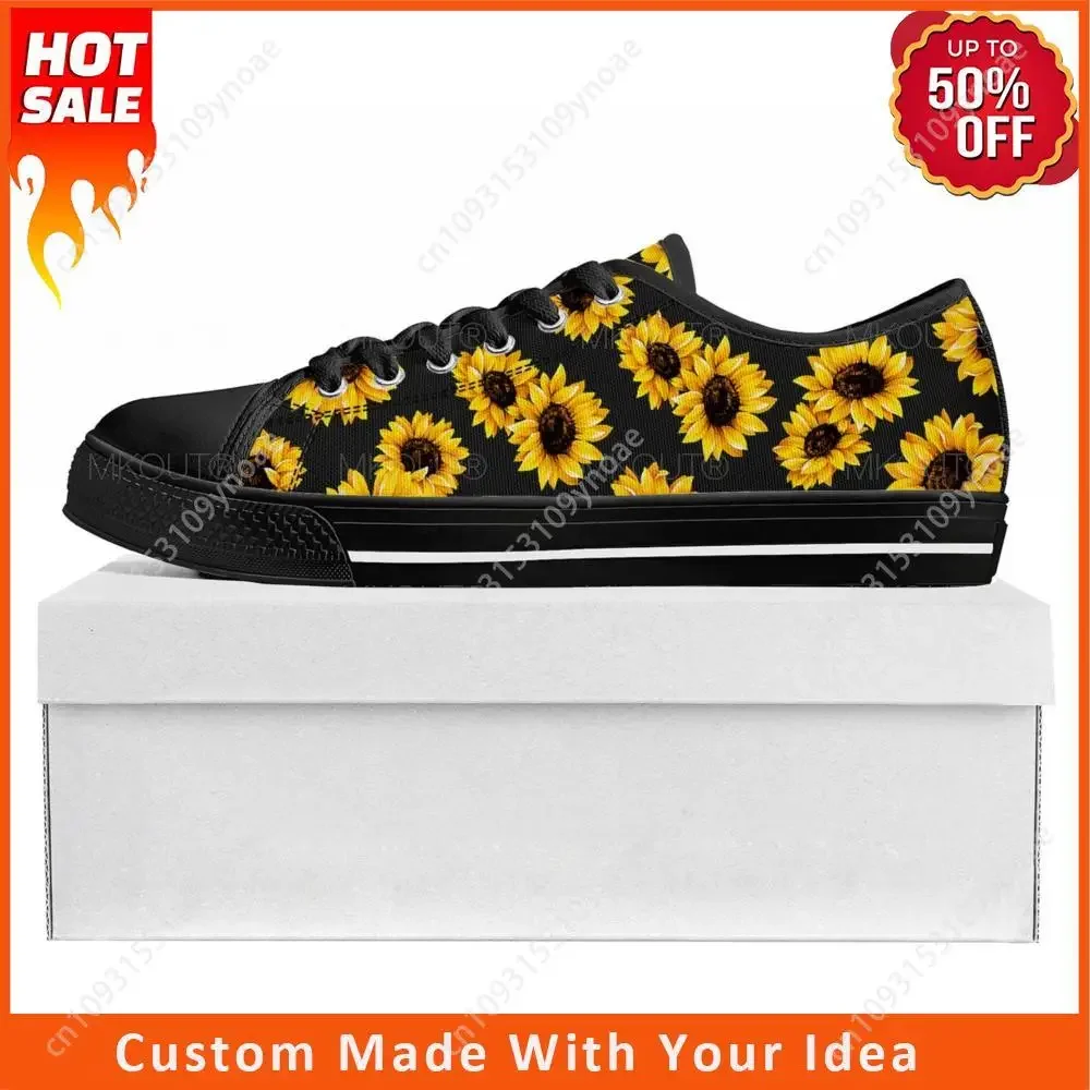 

Sunflower Yellow Flower Low Top High Quality Sneakers Mens Womens Teenager Canvas Sneaker Prode Casual Couple Shoes Custom Shoe