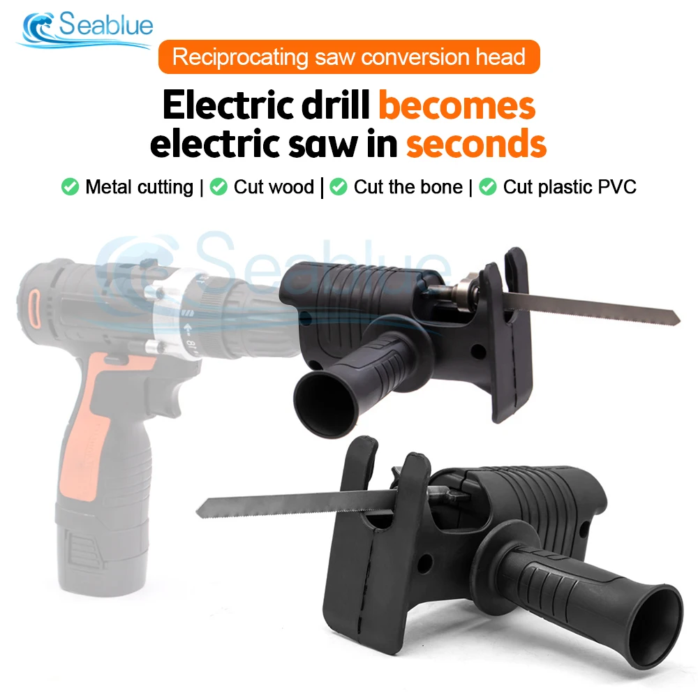 Imagem -02 - Screwdriver Conversão Cabeça Broca Elétrica para Serra Elétrica Household Reciprocating Saw Multifuncional Carpintaria Ferramentas 1conjunto