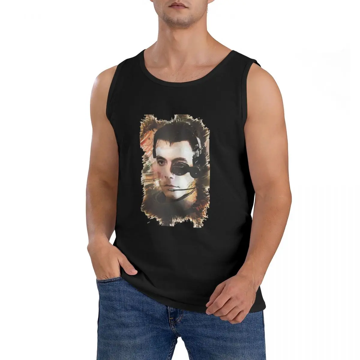 100% Cotton Universal Soldier Jean Claude Van Damme Sleeveless T-Shirt Men Workout Sports Clothing Tops Men's Crew Neck Vest