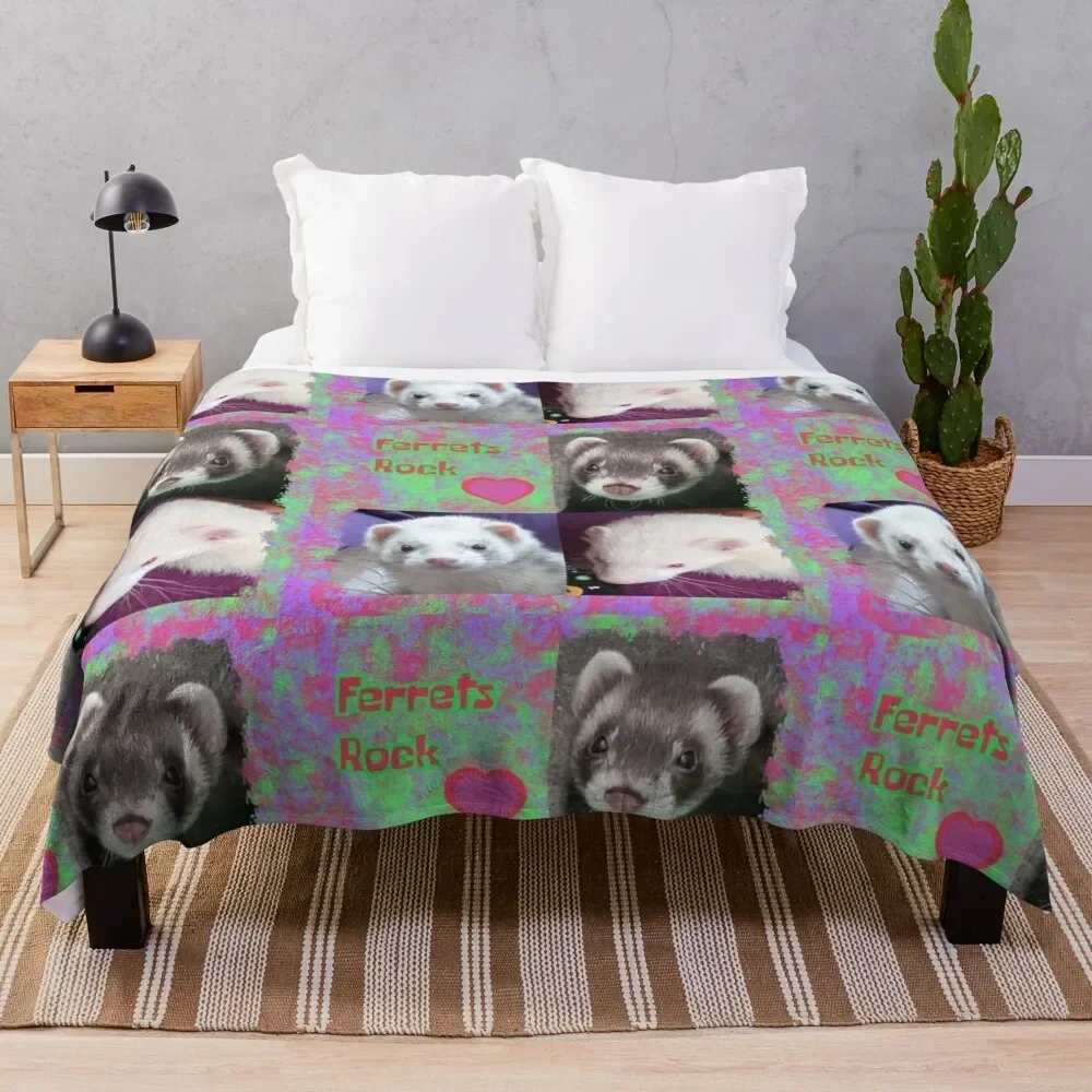 

Ferrets Rock photo message Throw Blanket Hair Extra Large Throw Warm Blankets