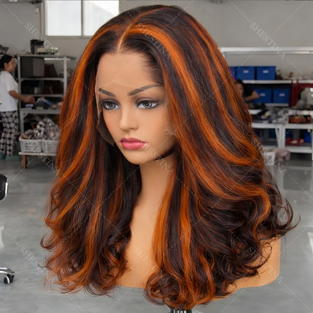 

Готовый к носке прямой парик Yaki с балаяжем, плотно прилегающий, с кружевной передней частью 13x4, предварительно выщипанный, бразильский, без клея, с кружевной застежкой 5x5, для женщин