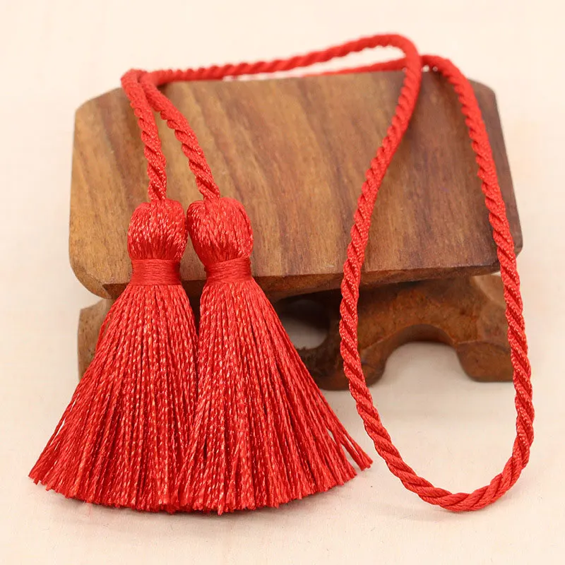5/10Pcs 54cm Double Tassel Long Rope Fringe Trim Handmade Silk Bookmark Tassels For DIY Craft Garment Sewing Curtain Accessories