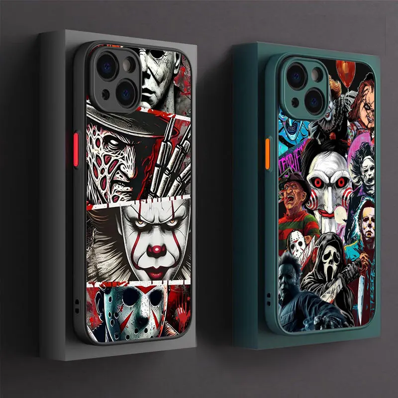 Halloween Michaels Myers Phone Case For iPhone 14 15 16 17 Pro Cover For iPhone 17 Air 11 13 Pro Max 12 16e 16 Plus Soft Funda
