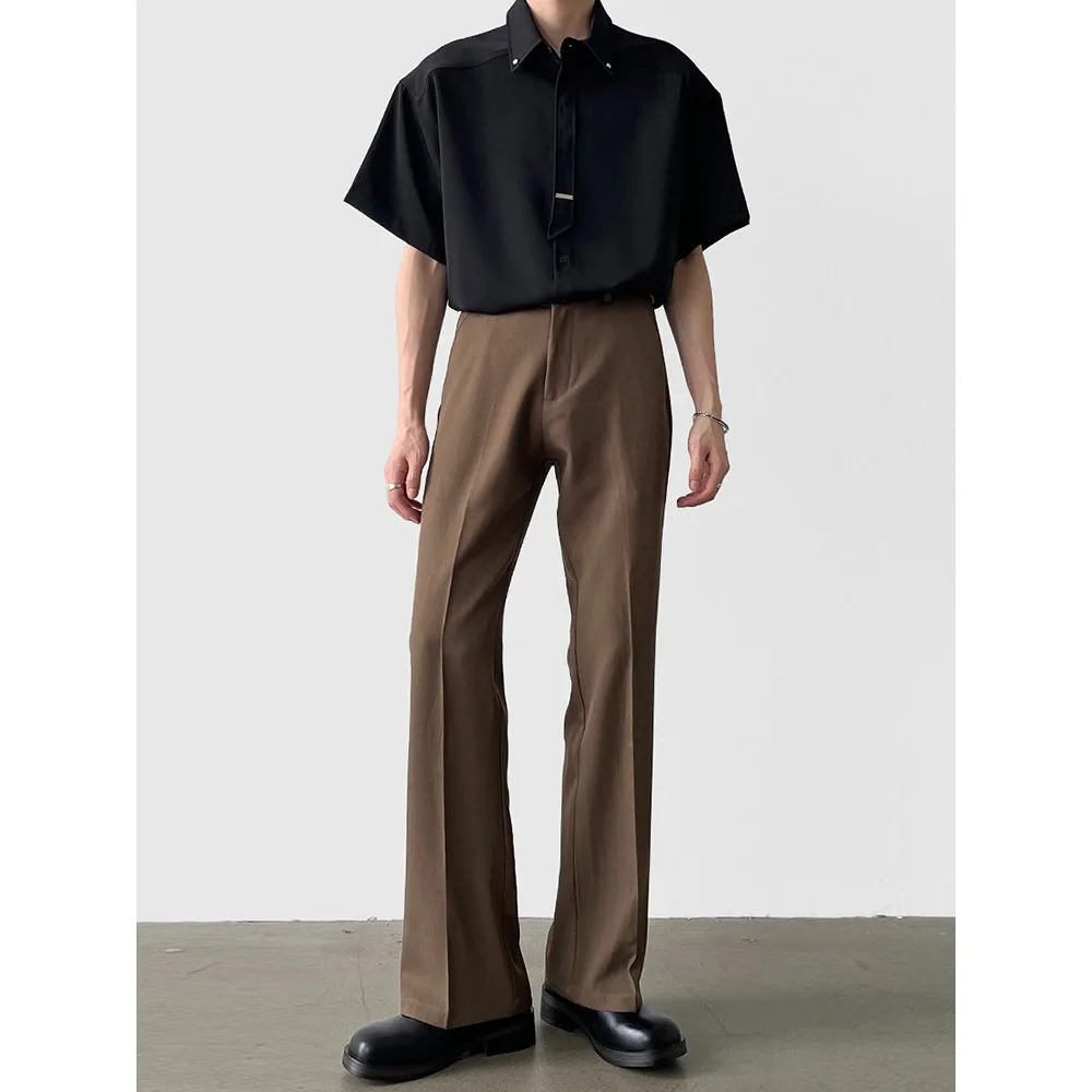 

Spring New Fashion Men's Solid Color Loose Casual Trendy Simple Basic Straight Wide Leg Suit Pants Male Trousers Bottom Clothes
