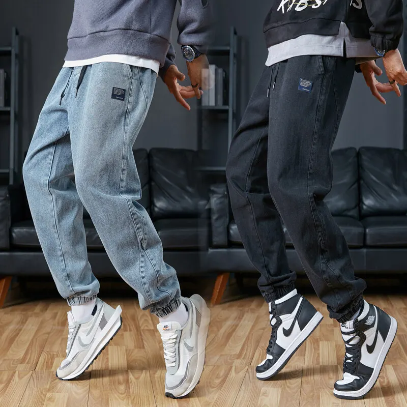 

TRAF New Men's Jogging Pants Loose Big Yards Solid Color Nine-Minute Pants Fashion Thin Section Of The Street Men's Clothing