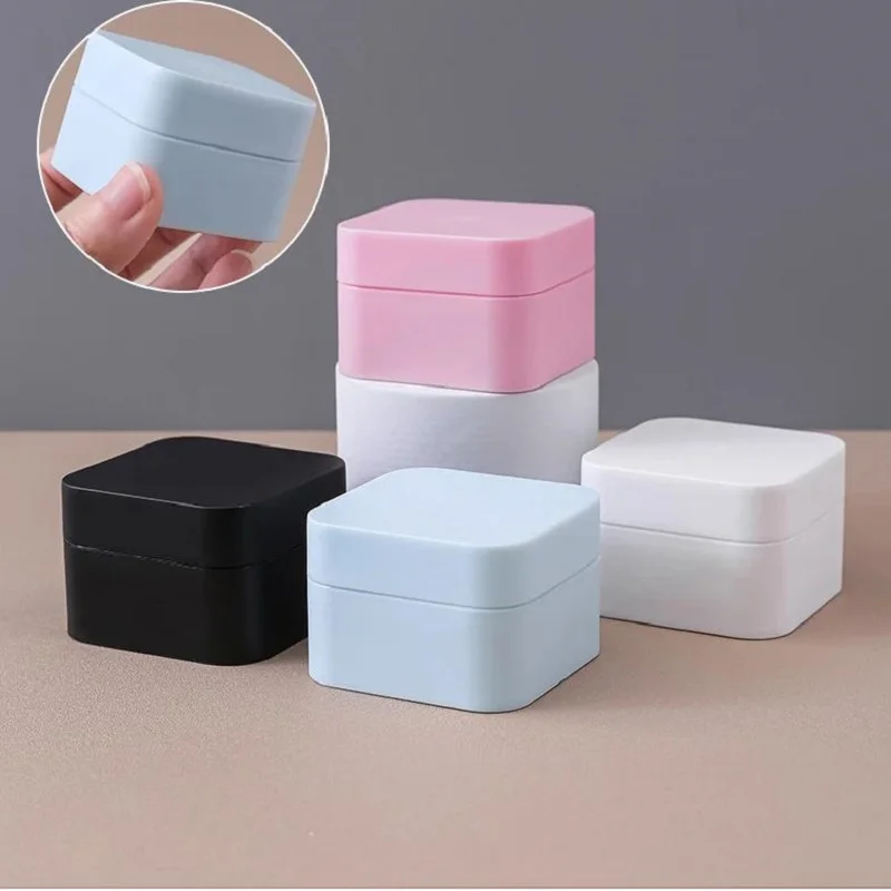 24Pcs/lot Empty Square Nail Art Cosmetics Plastic Frosted Containers Nail Gel Powder Box Sample Cream Pot Makeup Lotion Tool 50g