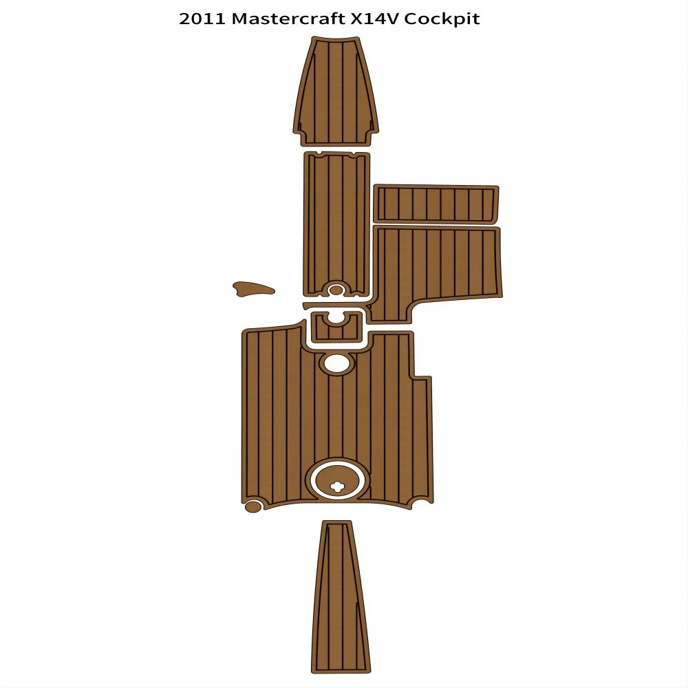 

2011 Mastercraft X14V Cockpit Pad Boat EVA Foam Faux Teak Deck Floor Mat