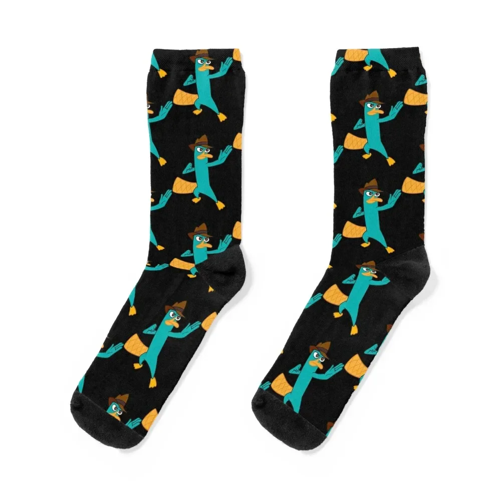 Perry The Platypus Sticker Socks funny gifts golf Woman Socks Men's