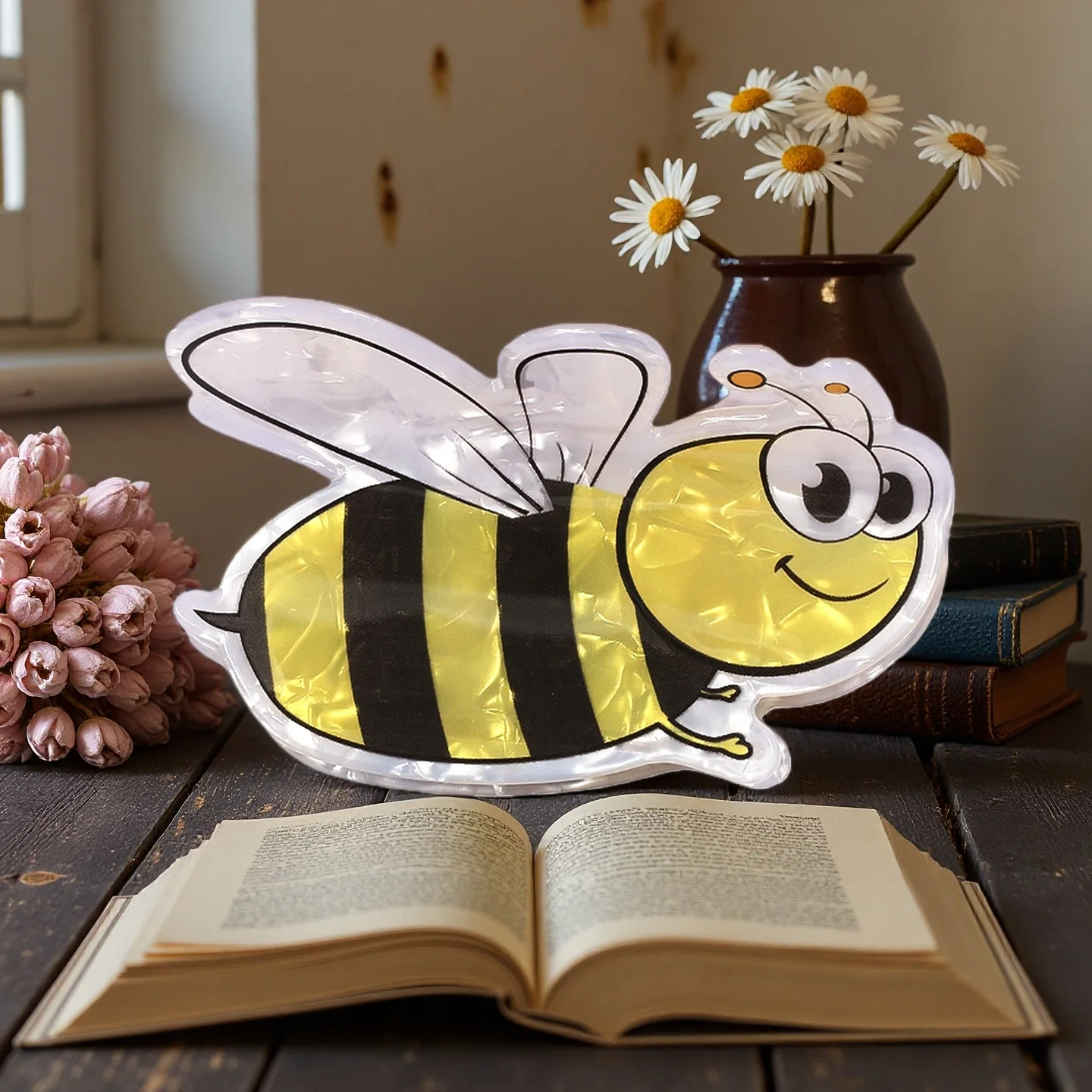 مخلب شعر نحلة صغيرة لطيفة، مشبك شعر متعدد الوظائف