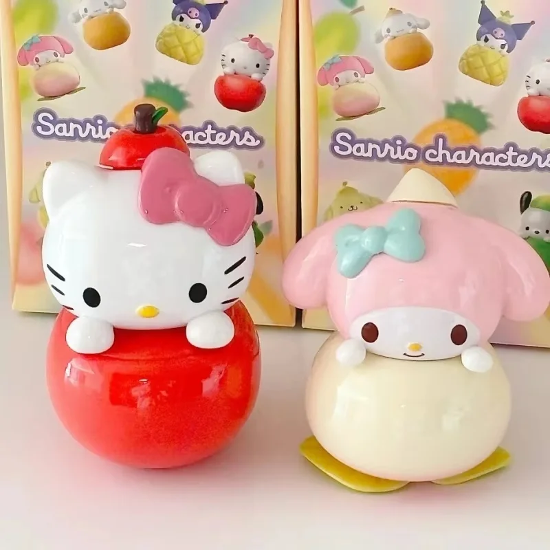 

Подлинная серия Sanrio с фруктовым наполнением, слепая коробка, мультяшная аниме-фигурка Kuromi Hello Kitty, Коллекционная модель, подарки, игрушки
