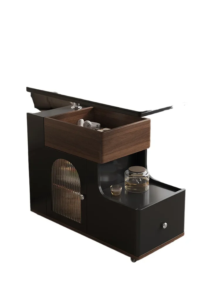 Italian minimalist movable cart side few small apartment living room household sofa side cabinet