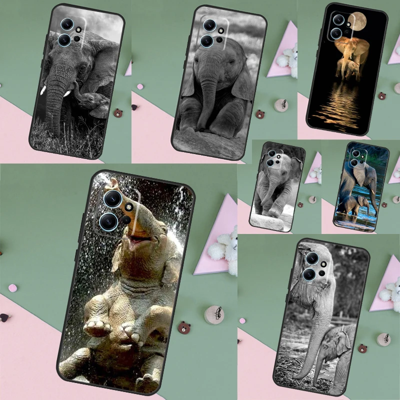 Baby Elephant Moon Cover Phone Case For Xiaomi Redmi Note 9 8 10 11 12 Pro 11S 10S 9S 12S Redmi 12 9C 10C 12C