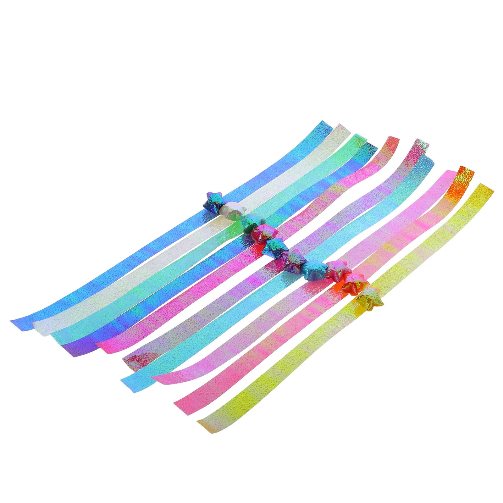 540Pcs Lucky Star Folding Origami Paper Strips 25x1cm Glossy Shining Craft Paper for DIY Decor Wish Jars Origami Folding Strips
