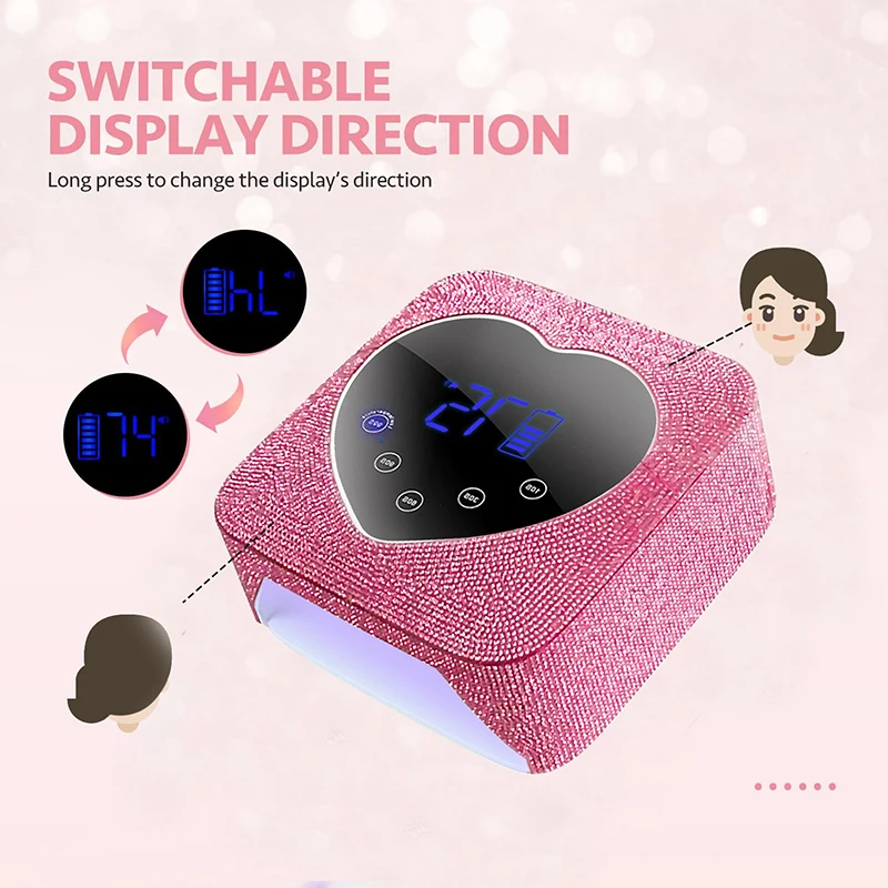 ラインストーンネイルランプ 72 ワットコードレス充電式 UV ネイル