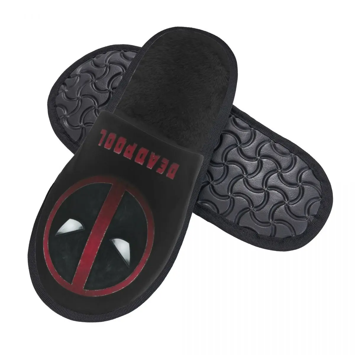 Custom Deadpool Logo House Slippers Women Cozy Memory Foam Slip On Spa Slipper Shoes