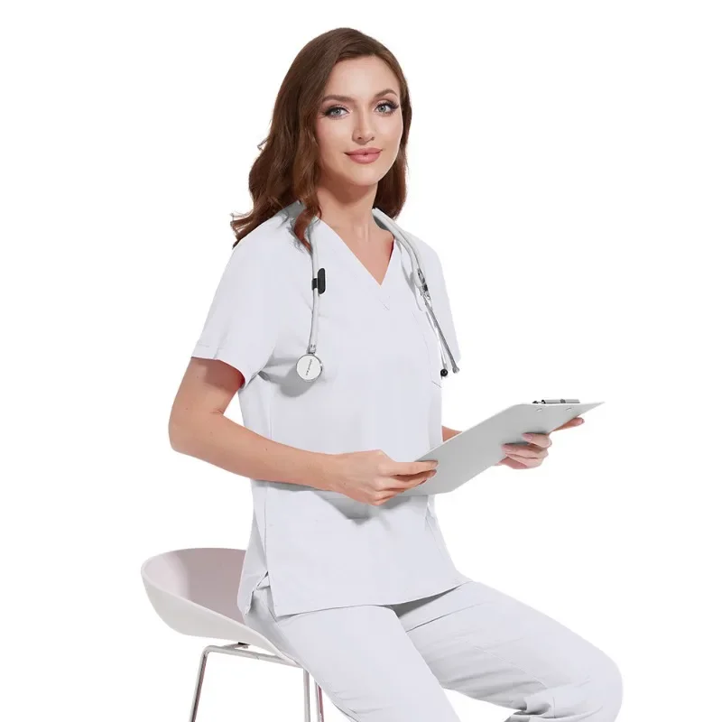 Pet Grooming Doctor Uniforms Non-sticky Hair Nurse Women Thin and Light Fabric Medical Clothes for Summer Clinical Uniform Woman