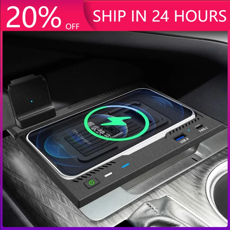 NEW For Toyota Camry 2018 2019 2020 2021 2022 2023 Car Wirless Charger 15W Quick Charging Console Phone Holder Plate